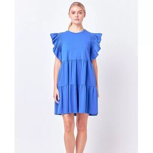 Like New English Factory Women's Knit Ruffled Mini Dress